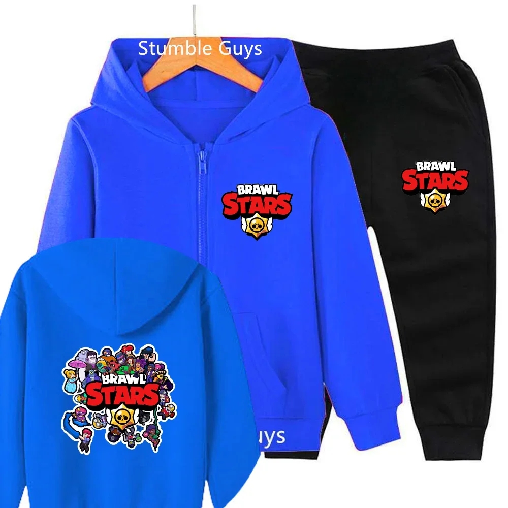 game Zipper Hoodie Set Kids Clothes Girls Anime One Piece Sweatshirt  Boys Tops Teen Sonic Trucksuit Spring Fight Print Cosplay