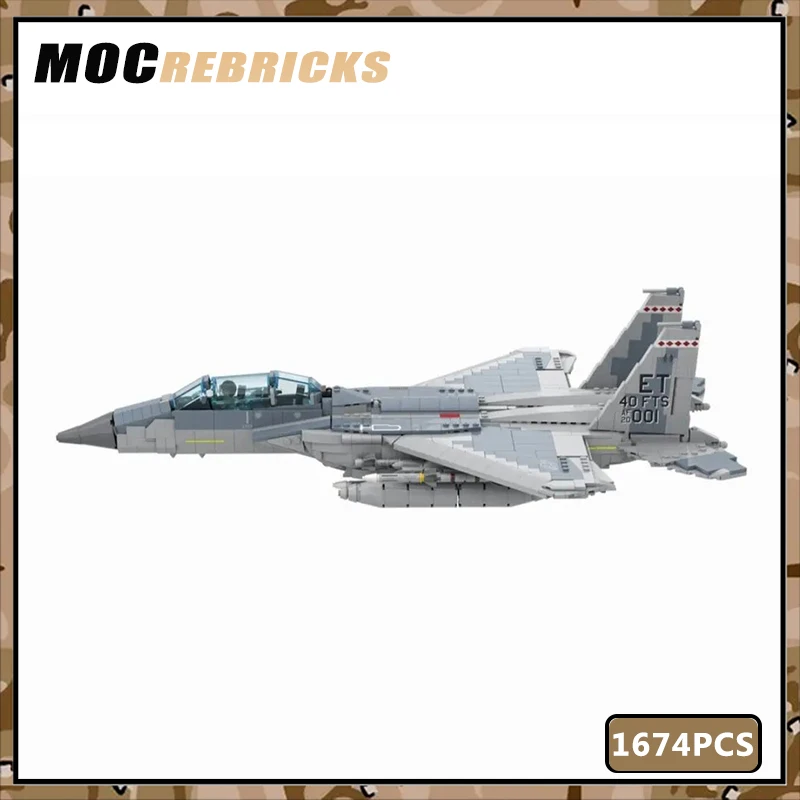 Military Weapons US Air Force F-15EX Eagle II Fighter MOC Building Block WW 2 Aircraft Load Model Bricks Toys Children's Gifts