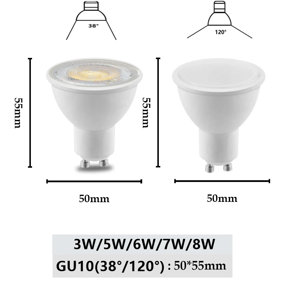 Foco LED directo de fábrica GU10 MR16, lámpara halógena de reemplazo de alto lumen de 220V, 50W, 100W, adecuada para candelabros de bajada, 10 Uds.