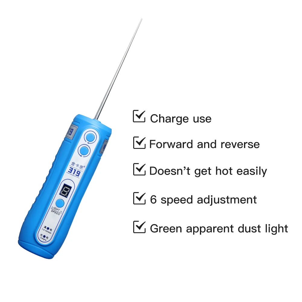 Kaisi-319 OCA Glue Remover Electric Tool With Green Apparent Dust Light LED Phone Screen Forward And Reverse 6 Gears Adjustable