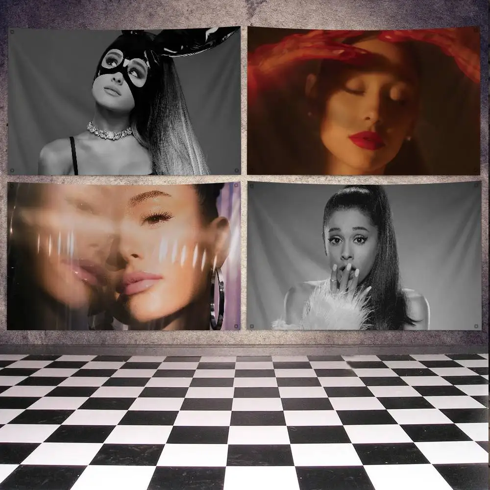 Sänger A-Ariana G-Grande Flagge Banner Vierloch Flagge Polyester Outdoor Dekor Raumästhetik