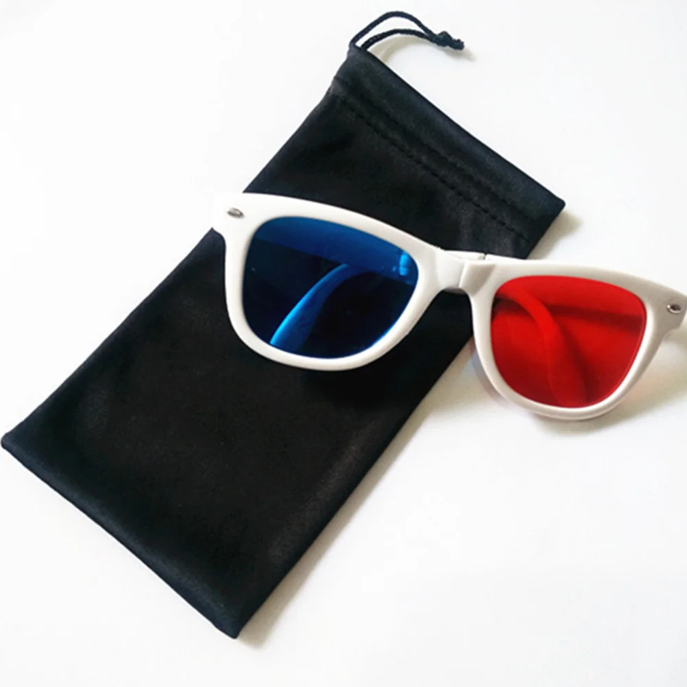 25 uds bolsa para gafas gafas de sol bolsillo con cordón almacenamiento gafas de natación franela negra
