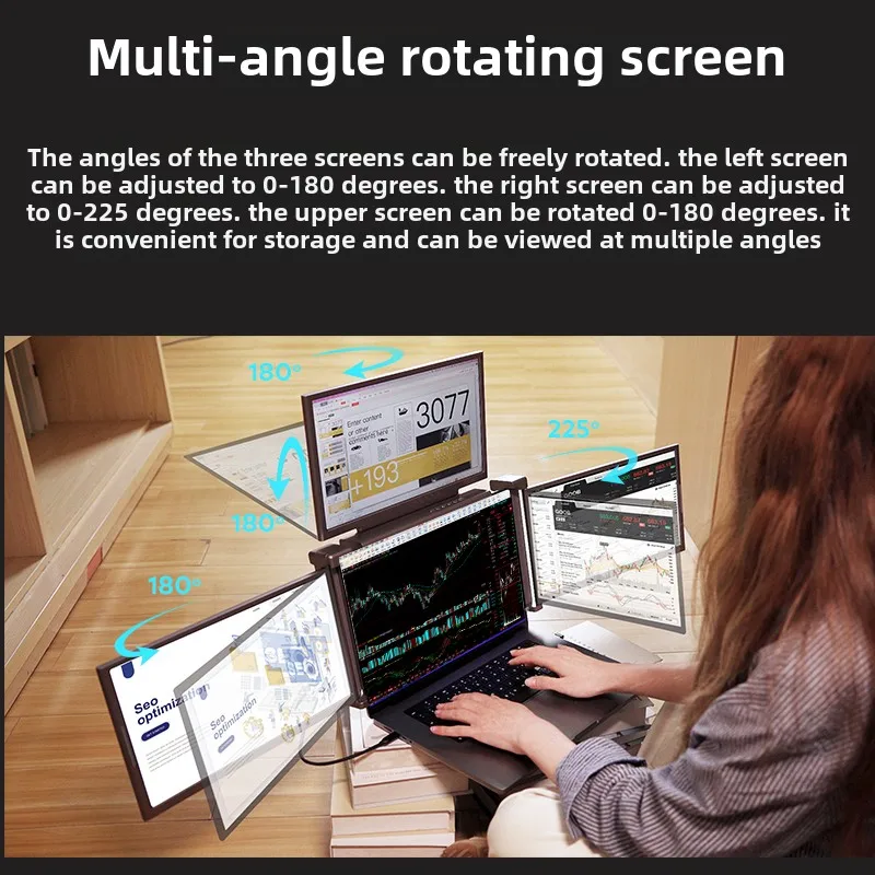14 inch three-screen portable monit first-line three-screen notebook