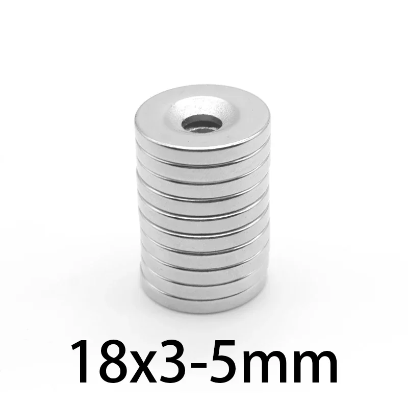 18x3-5 mm Permanent NdFeB Strong Magnets 18*3 mm Hole 5mm Round Countersunk Neodymium Magnetic Magnet 18x3-5mm 18*3-5