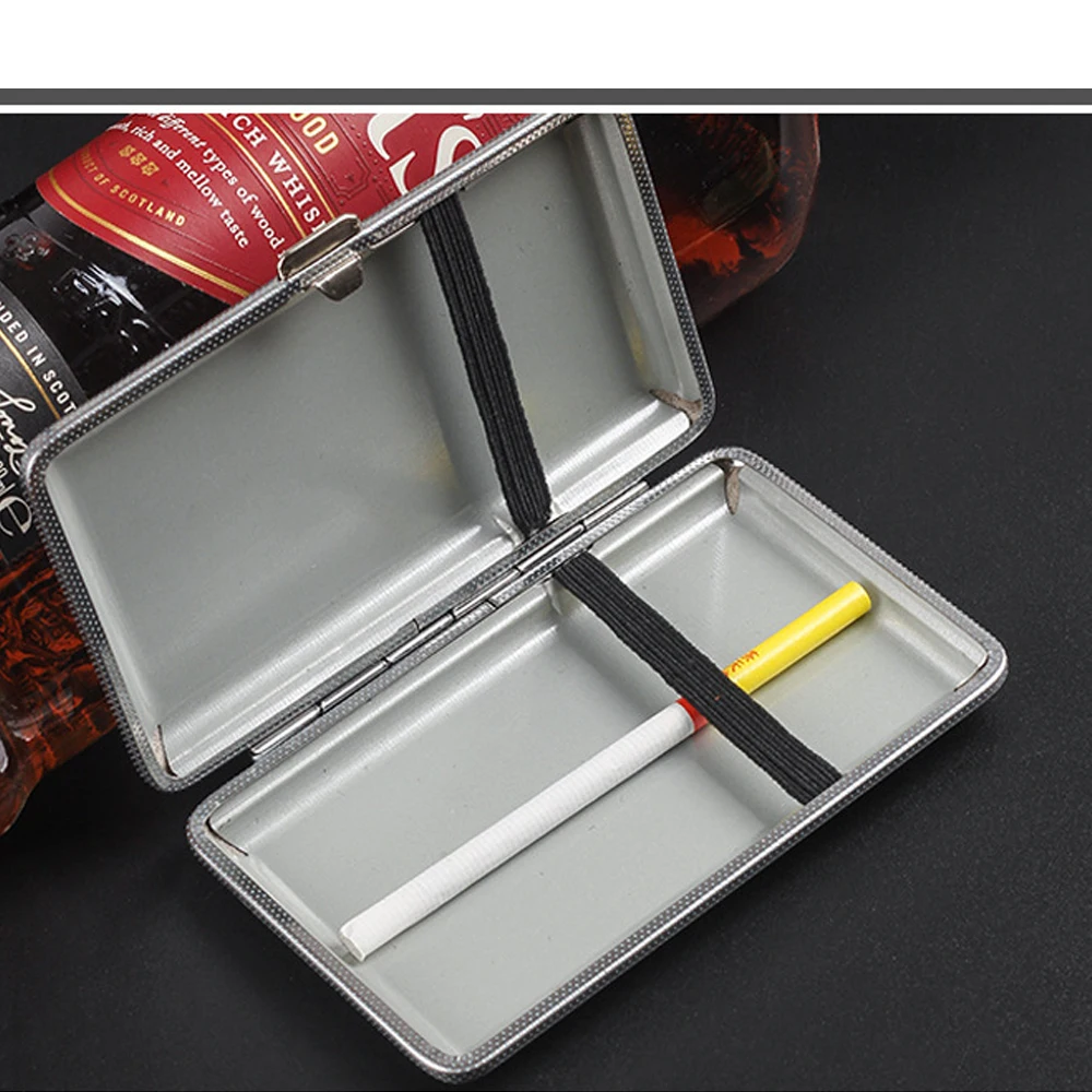 Portable 20 Sticks Fine Leather Cigarette Case Slim Storage Box Gift Leather Smoking Accessories