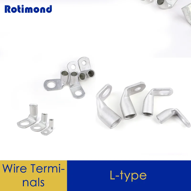 

L-Shaped 90° Right Angle Wire Terminals Tinned Copper Crimp Cable Connectors T6/T10/T16/T2 Electrical Automotive Wiring Lugs