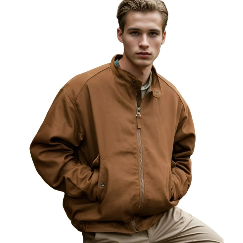 Spring Autumn New Independent Station Foreign Trade Jacket Solid Color Men's Solid Color Zipper Jacket Temperament Individuality