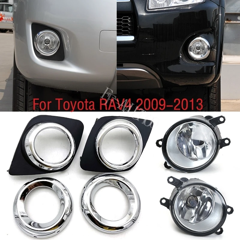 

For Toyota RAV4 2009 2010 2011 2012 2013 Front Bumper Fog Light Daytime Running Lamp Frame Trim Cover Hood Foglight Foglamp