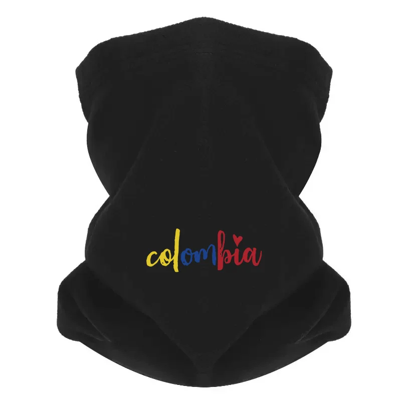 Colombia heart brush handwritten design flag Men Windproof Scarf Mask Neck Gaiter Hat Women cap Headgear Outdoor Keep Warm Winte