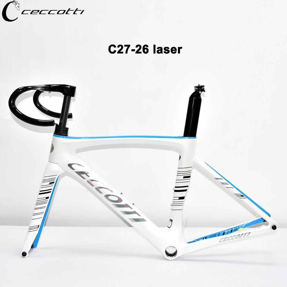 CECCOTTI RF27 carbon frame 700C Disc Brake Road Bike Frame Full hidden Cable Design Laser logo Aero Bicycle Frameset