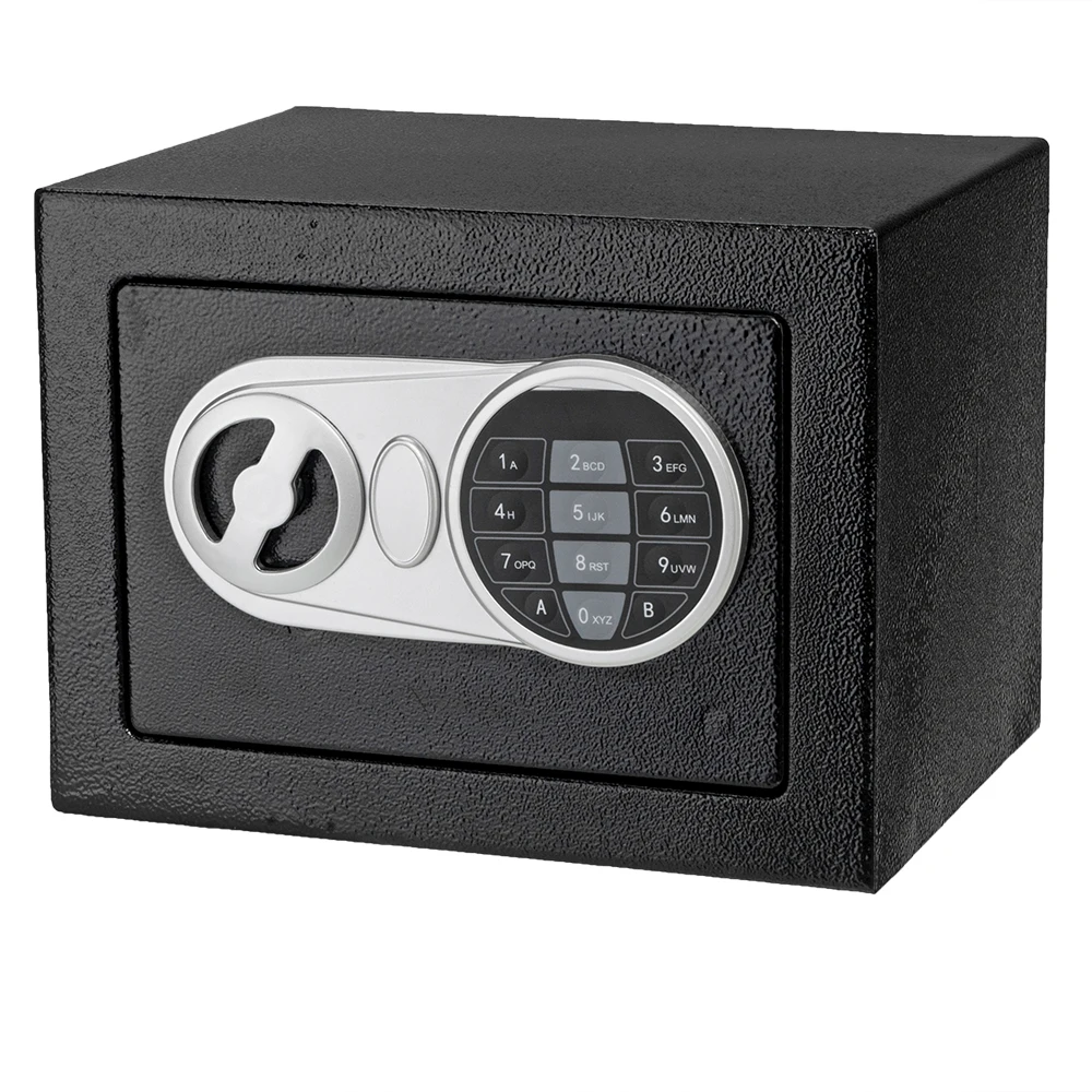 Steel Plate Safe Box, atualizado senha eletrônica, 17E, preto, uso doméstico