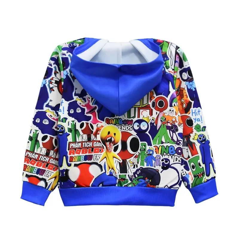 Lente Herfst Regenboog Vrienden Jas Voor Baby Jongen Meisje Bovenkleding Mode Kid Capuchon Print Cartoon Jas Voor Kinderen Vrijetijdskleding