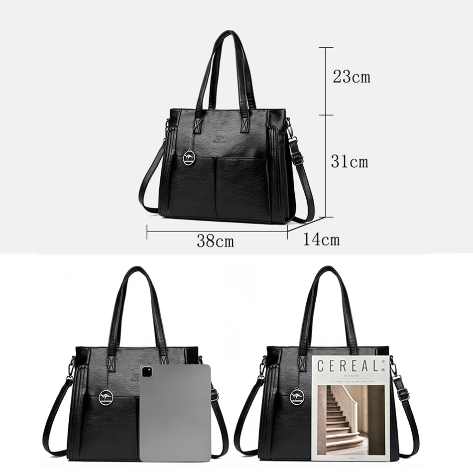 Genuine Brand Large Capacity Tote Bag Luxury Shoulder Crossbody Bags for Women 2024 New High Quality Soft Leather Messenger Bags