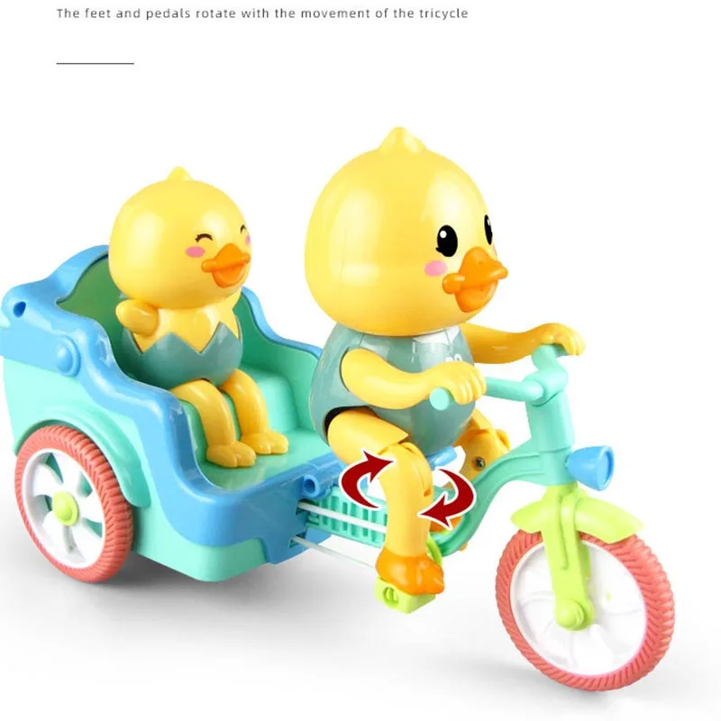 Kinderen Speelgoed Elektrische Driewielige Schattige Kleine Gele Eend Licht Cartoon Dier Driewieler Speelgoed Muziek Lichten Baby Kinderen Speelgoed