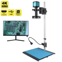 48MP 4K 2K 1080P HDMI USB Video Microscopio Fotocamera 130X Zoom C Mount Obiettivo Ultra alta distanza di lavoro per la riparazione del telefono Saldatura