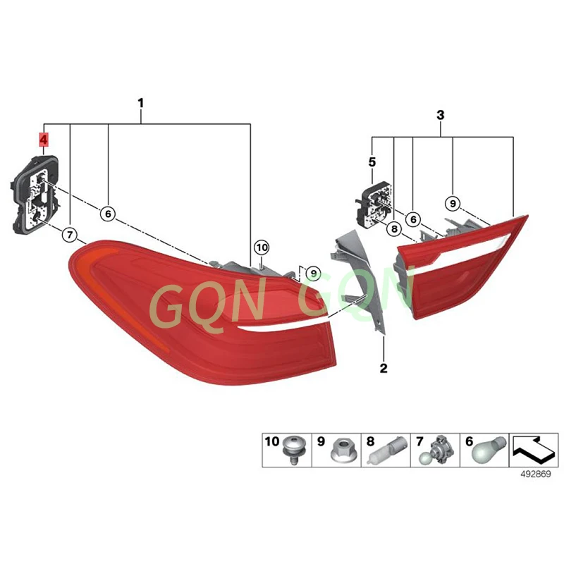 Soporte de luz trasera, base de bombilla de freno, placa de circuito, lámpara, adecuado para bm w x4 f26 20 28 30 35 m40