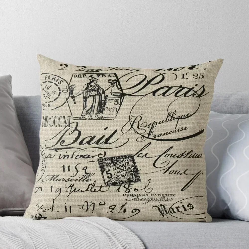 

French Script Throw Pillow Luxury Cushion Cover Pillow Cases Decorative autumn decoration pillow