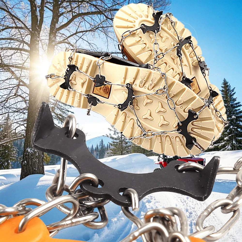 Winter Snow Spikes Crampons 8 Teeth Ice Gripper Boots Cover Anti Slip Traction Cleats For Hiking Climbing Outdoor Sports