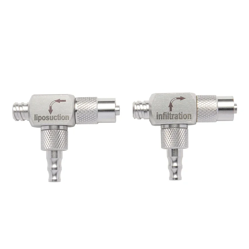 Stainless steel fat transplantation Continuous suction valve and injection valve liposuction tool