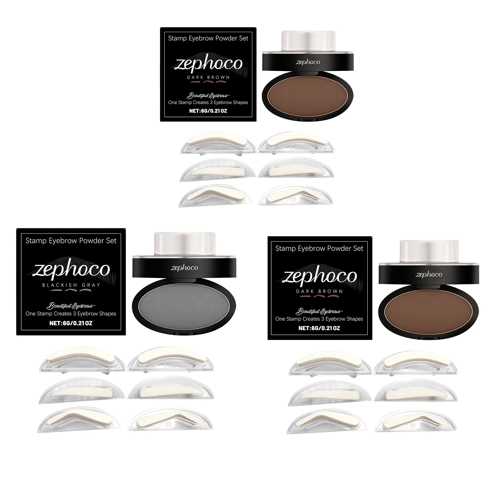 Eyebrow Stamp Waterproof Brow Powder Kit Cool Grey Black Natural Stereo Eyebrow Shaping Eye Brow Stamp Lift Eyebrow Stencil