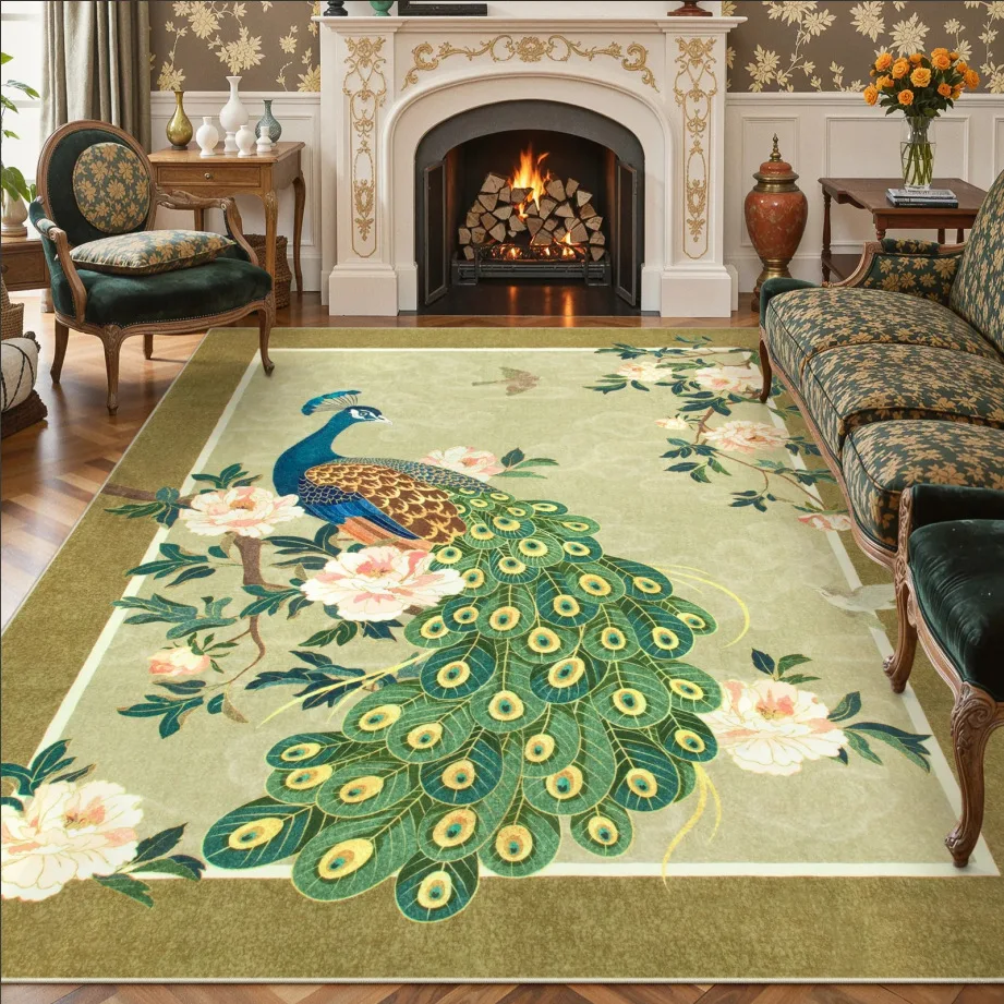 Jungle Animal Green Rugs Tiger Area Carpet for Living Room Non Slip Machine Washable Floor Mat Home Decor Bedroom  Rug