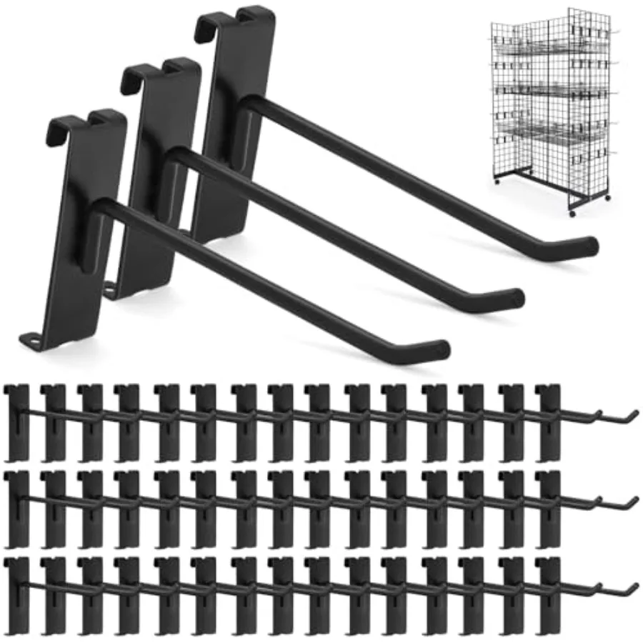 

Крючки Gridwall, упаковка из 60 шт., 6-дюймовые крючки Gridwall и светильники, крючки для сетчатых стеновых панелей, аксессуары, сверхмощные крючки для дисплея для Wi