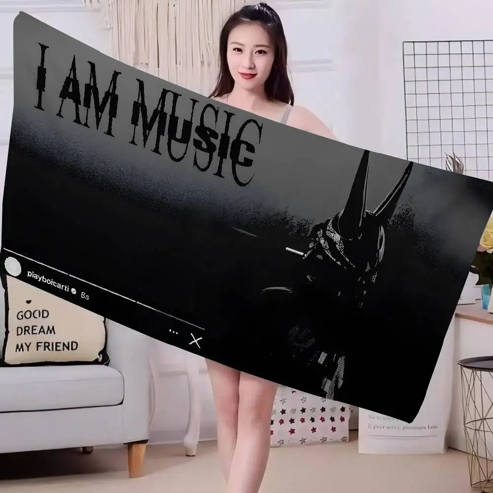 Hip Hop Playboi Carti I Am Music Game Bath Towel Microfiber Soft Water Absorbing For Girl Kids Decorative Cartoon Beach Towel