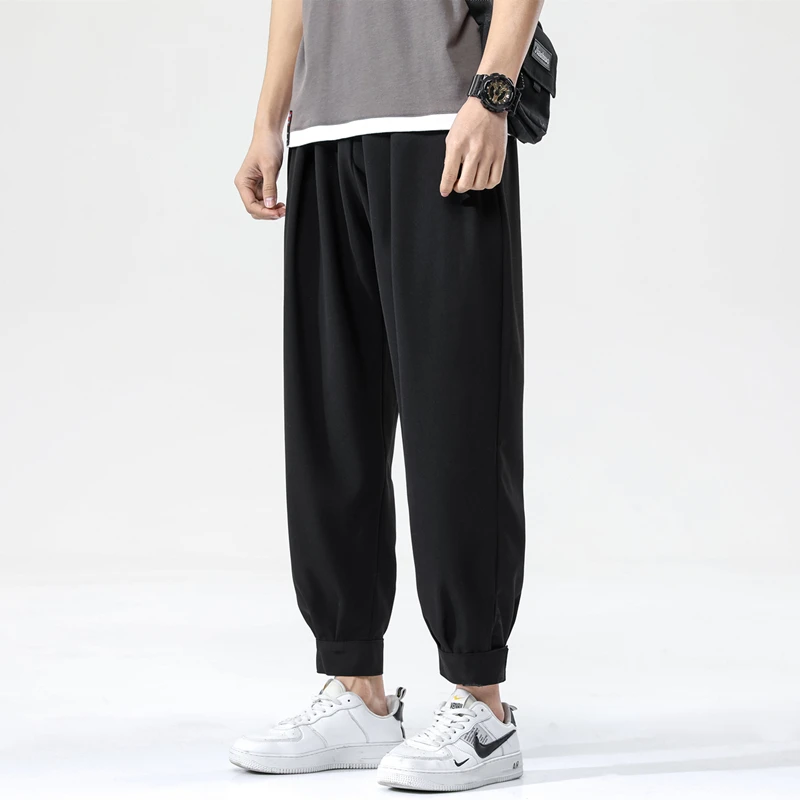 2024 Men's Summer Fashion Casual Haren Pants Trendy High Street Comfortable Versatile Premium Pants Hombre Loose Large Pants