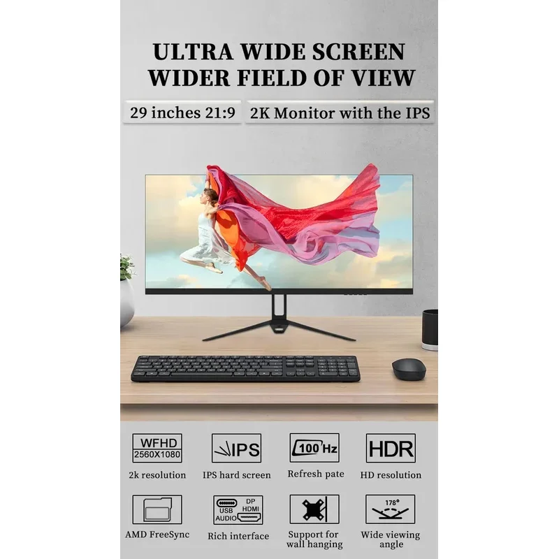 OEM 19 20 21,5 22 24 29 32 pollici PC Gamer Led Display senza bordi Monitor 144HZ 165HZ Computer Desktop Gaming 2K 4K Monitor LCD