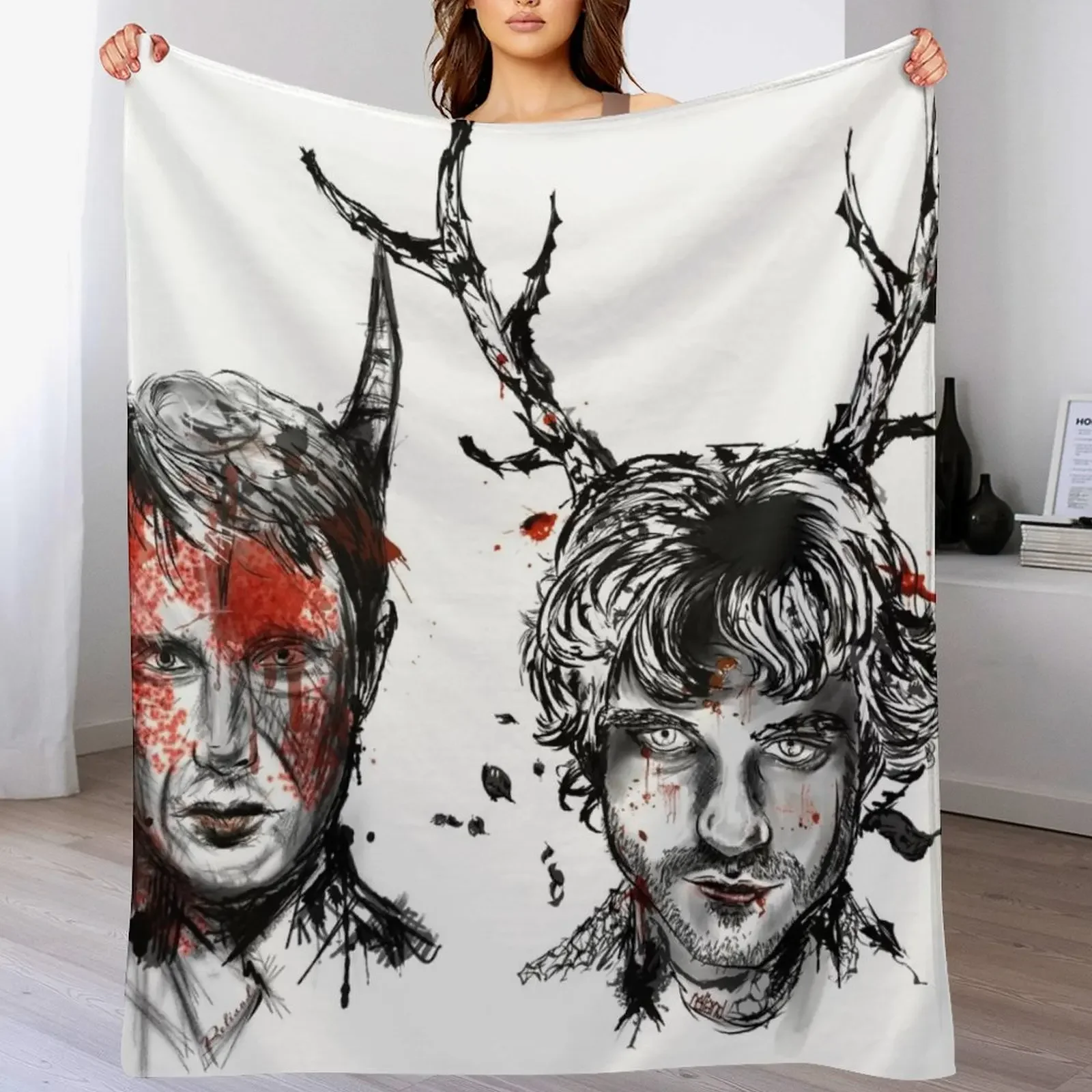 Will and Hannibal Throw Blanket Flannel Fleece Soft Warm Throw Blanket