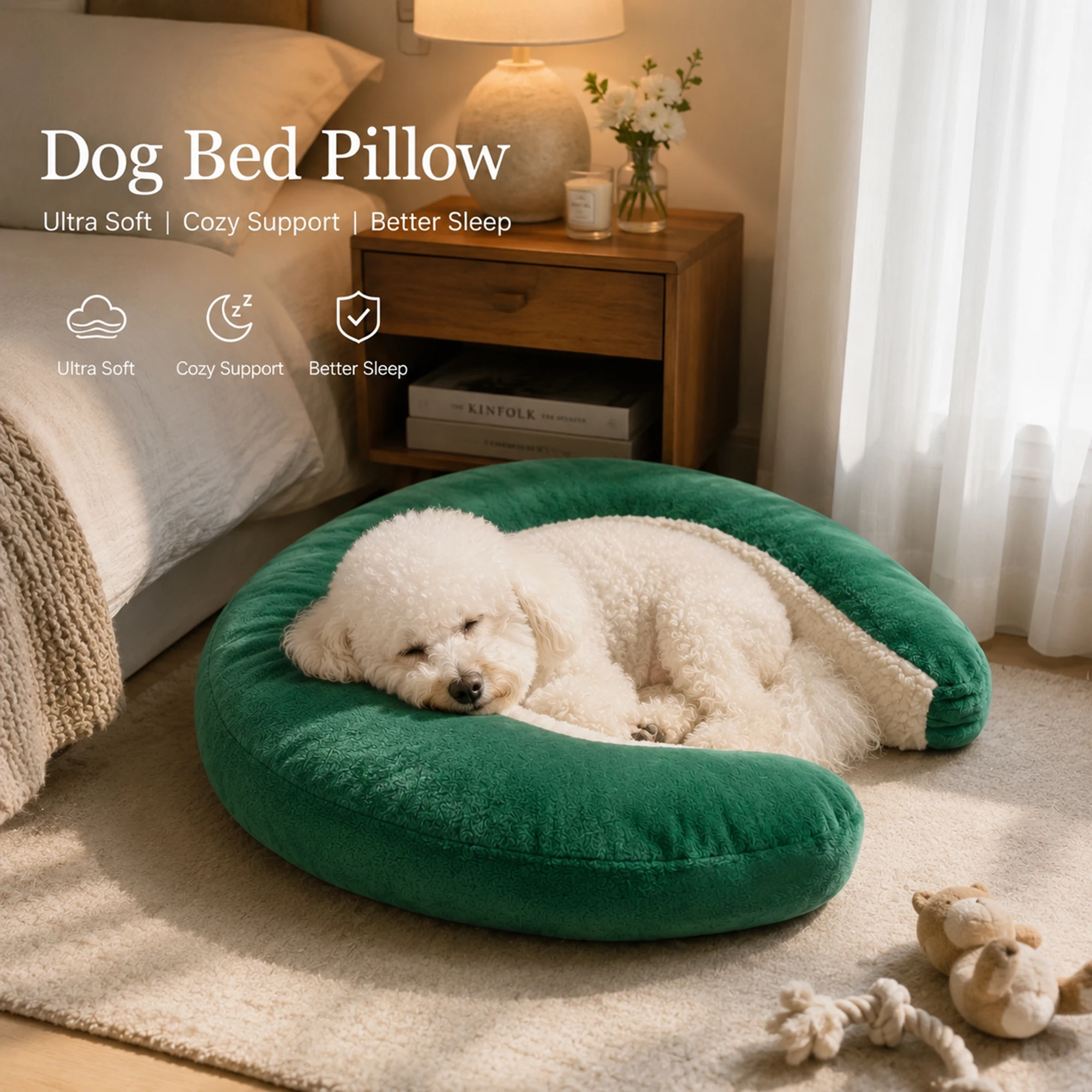 Pet Sleeping Pillow Soothing Mood Relief Anxiety Small Dogs U Shaped Neck Support Pillow Bite Resistant Pet Supplies