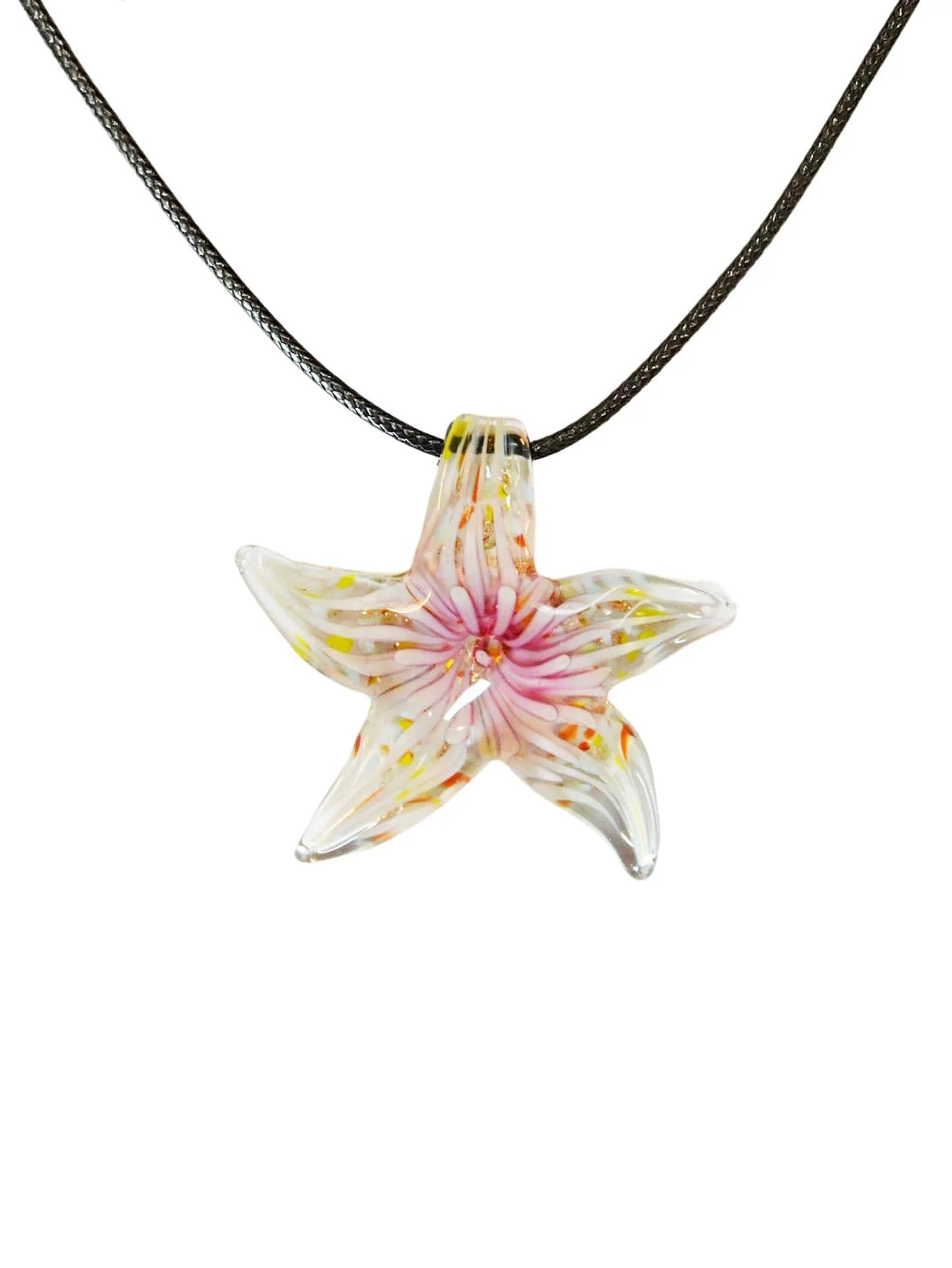 

Bohemian Starfish Glass Pendant Necklace For Women Vacation Gift