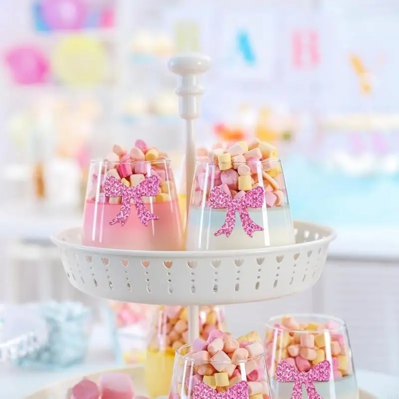 500pcs Glittering Bowknot Sticker adesivo Label