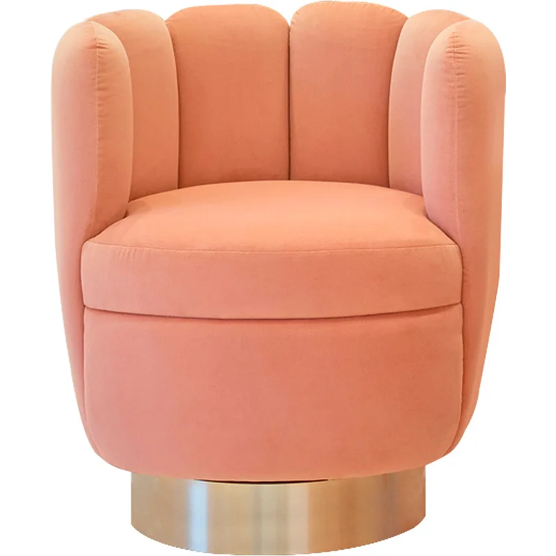 

Nordic light luxury and simple, petal lazy sofa, dessert shop cafe beauty salon, pink casual fabric sofa chair