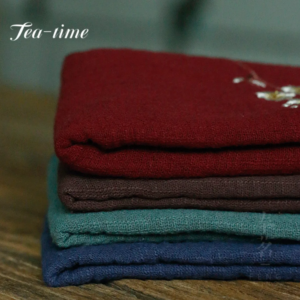 Japanese Embroidered Cotton Linen Tea Towel Boutique Heat Insulated Pad Tea Napkin Water Absorption Tea Cloth Tea Ceremony Craft