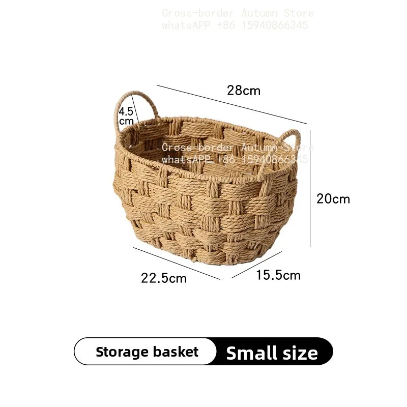Storage basket, rattan weaving, handwoven creative desktop snack storage basket, bathroom miscellaneous items, dirty clothes