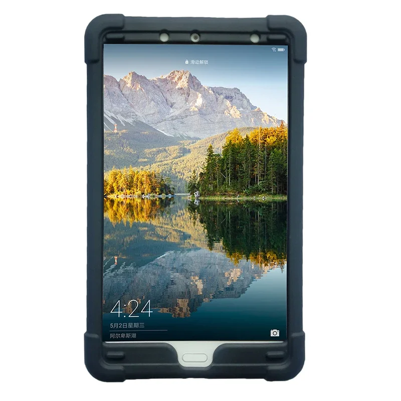 MingShore Case For Huawei MediaPad M5 8.4'' Soft Silicone Rugged Case SHT-W09-AL09 VELCRO HandStrap Cover