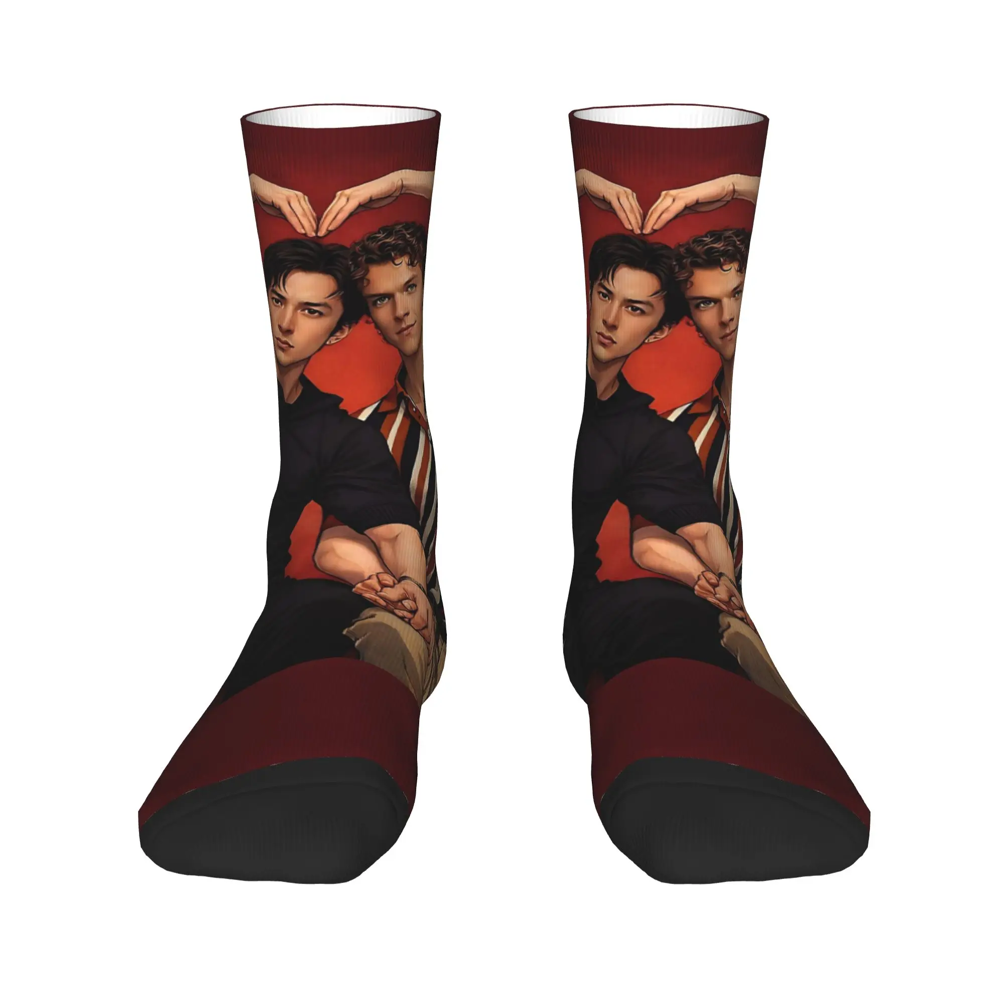 Heated Rivalry Heart Socks  Anti Skid Stockings Adults Men Soft Breathable Running Socks Autumn Funny Graphic Socks