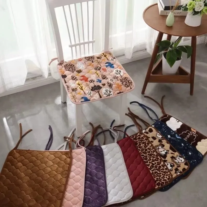 Office Soft Plush Chair Pad Anti-slip Dining Chair Cushions Home Decor Seat Mat Classroom Dormitory Chair Cushions Comfortable