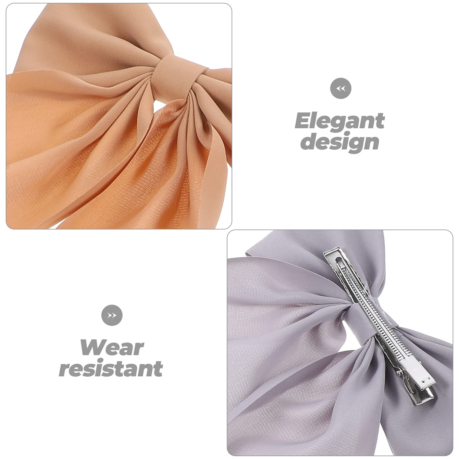 

2 Pcs Bow Hairpin Clip Bows for Little Accessories Childrens Big Clips Polyester Miss Large