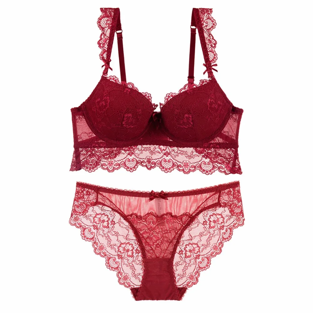 

KUCLUT Fashion Womens Underwear Sexy Lace Set Bra &Brief Sets Push up Brassiere Bra and Panties Female Lingerie Set For Women