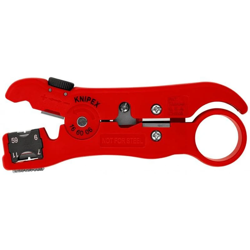 Imagem -02 - Knipex Wire Stripping Tool Lâmina Ajustável Cabo Coaxial e de Dados Fácil Operação Universal 16 60 06 sb 5