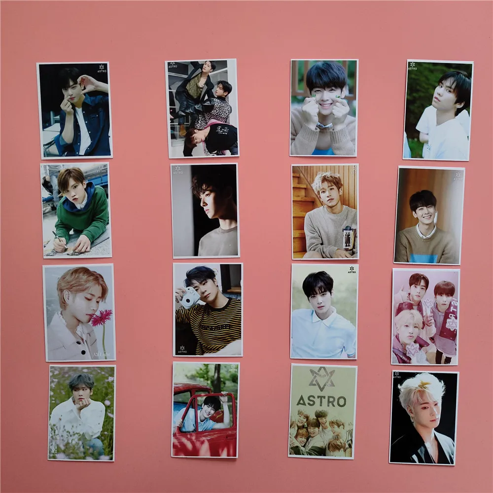 16pcs/set Kpop Idol ASTRO Characters Photo Cards Collection Album High Quality Postcard Photo Cards Collection Fans Gift