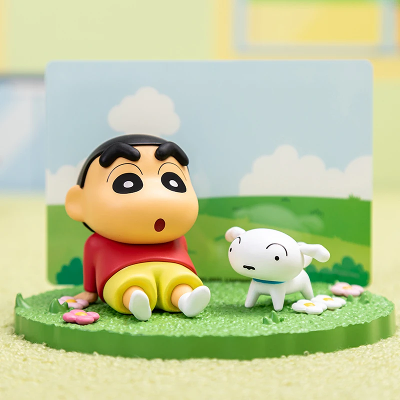 New Crayon Shin-Chan Handmade Peripherals Shinchan On A Rainy Day Shinchan On The Lawn Decorative Figurine Toy Gift For Kid