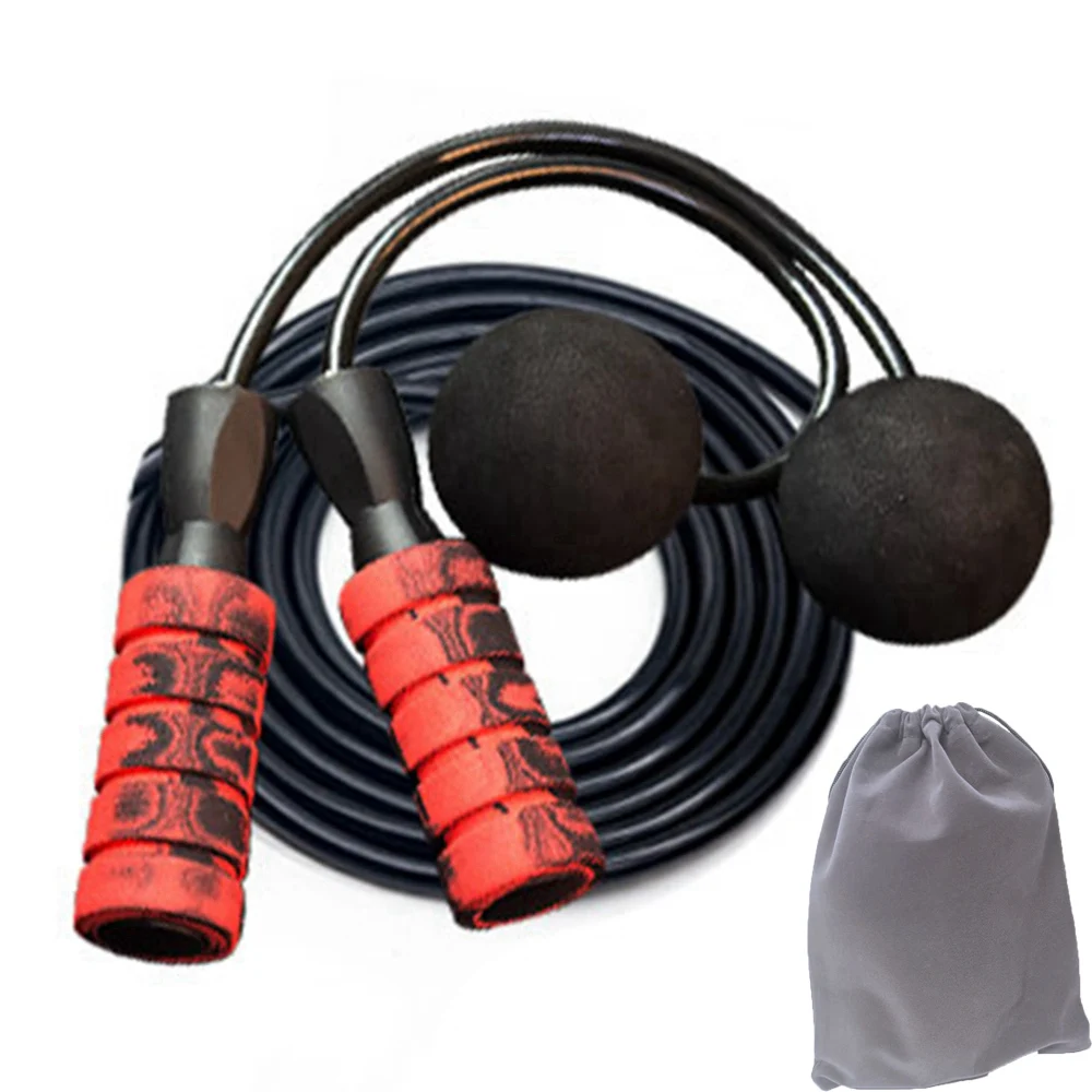 Weighted Ropeless Corded Jump Rope Foam Handle Adjustable Skipping Jump Rope for Adult and Children Fitness Training Tool