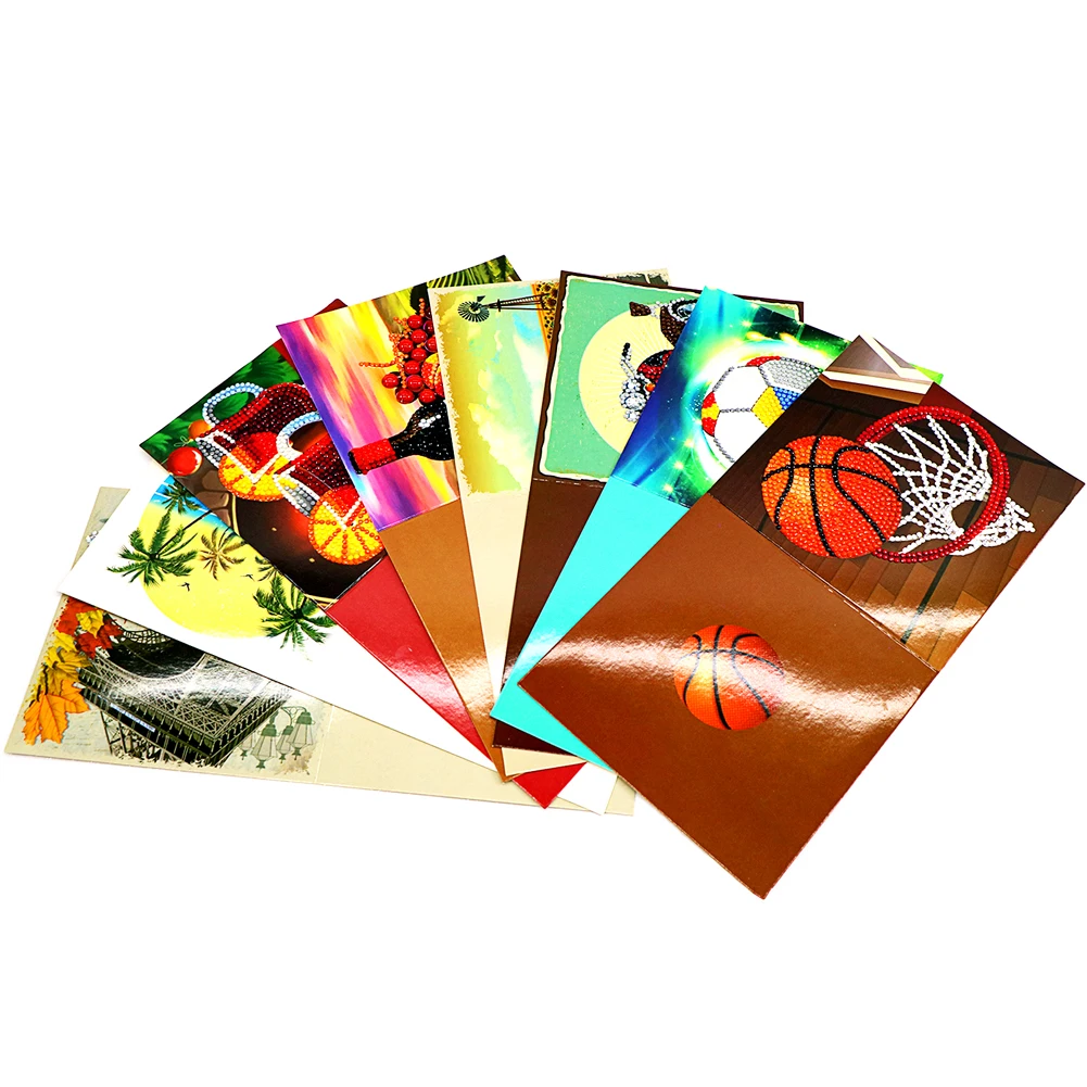 

8pcs DIY Rhinestone Diamond Art Mosaic Postcards Festival Party Designs Diamond Art Handmade Cards Congratulations Cards & Gifts