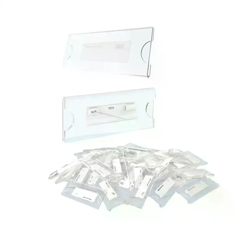 10Pcs Name Tag Blank Name Badges Acrylic Name Tag Holders 70x30mm Insert Blank Acrylic Nameplate