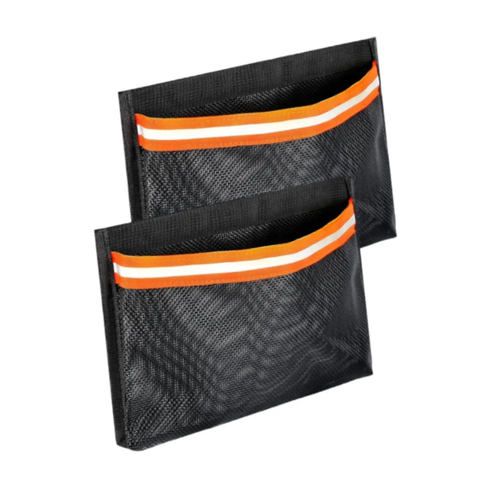 Pack of 2 Boat Storage Mesh Bags with Reflective Stripe, Storage Net for