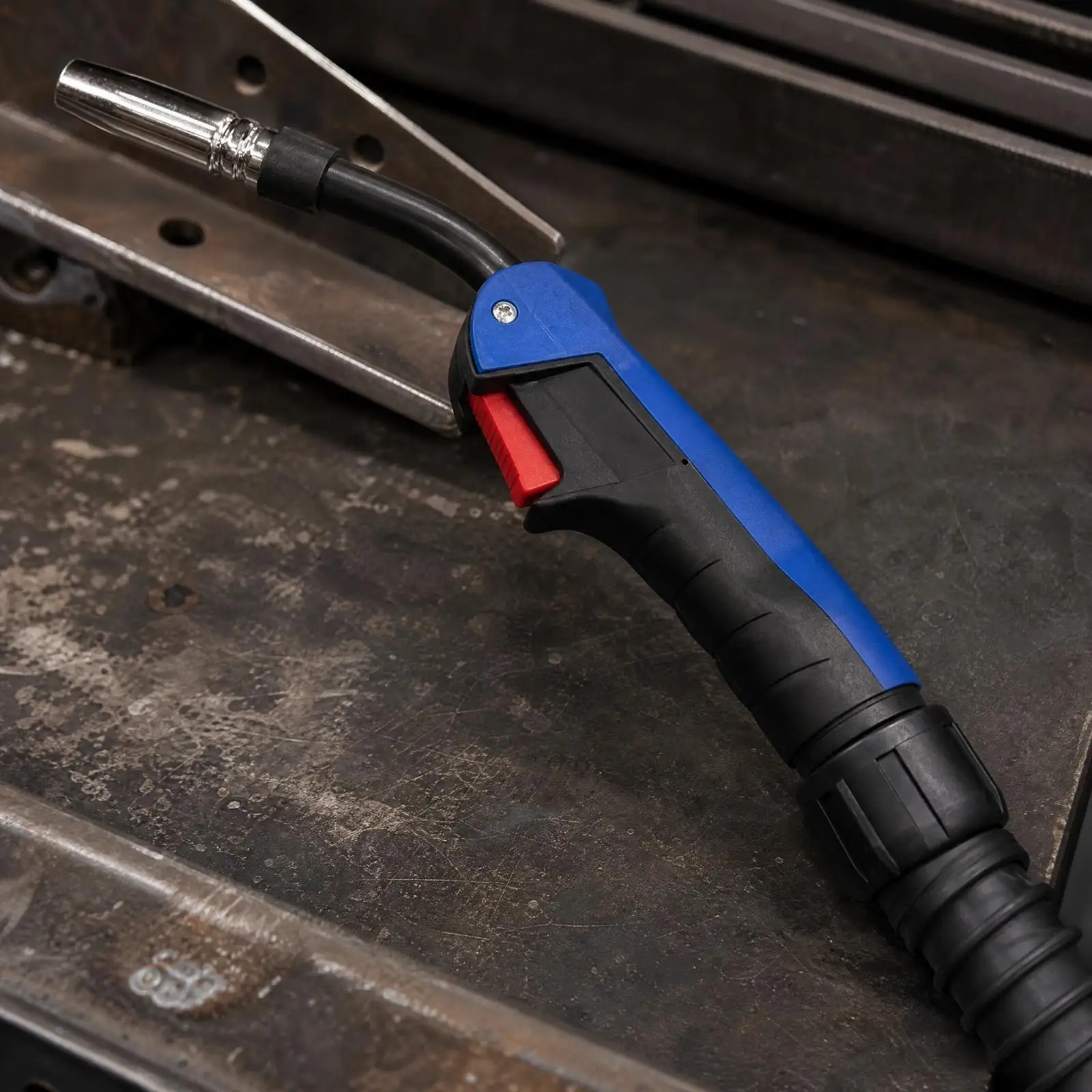 MIG Welding Torch Head Replacement Assembly Nozzle Curved Neck Ergonomic Handle Trigger Switch for Repair Fabrication Projects