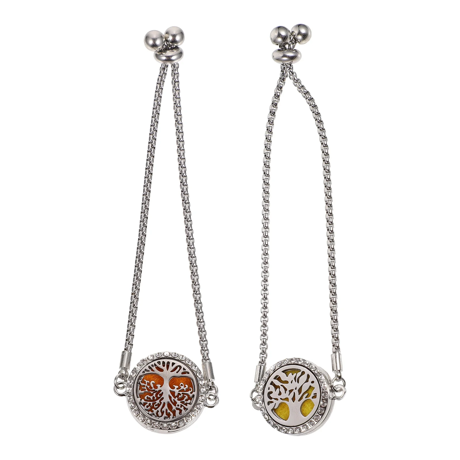 

2 Pcs Aromatherapy Essential Oil Bracelet Bracelets Hollow-out Tree of Life Woman Decorative Wrist Chain Perfume Diffuser